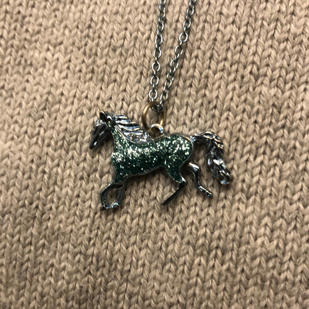 Claire’s BFF Blue horse Pendant and necklace